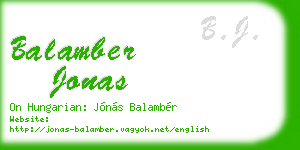 balamber jonas business card